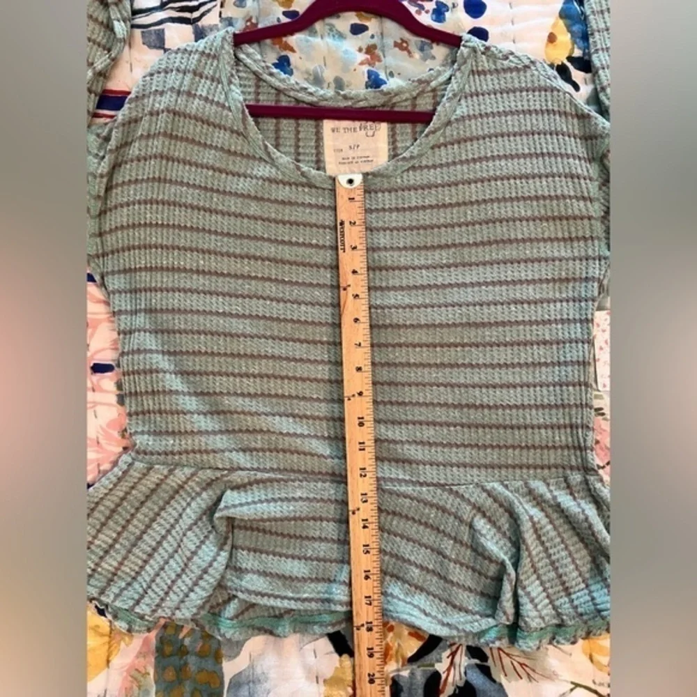 FREE PEOPLE S Auntie Em Peplum Thermal in Seafoam